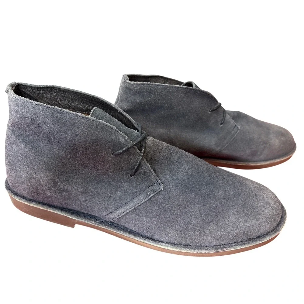 J.‎ Crew Mens Charcoal Gray Suede Lace Up Chukka Desert Boots Sz 11 Preppy Soft
